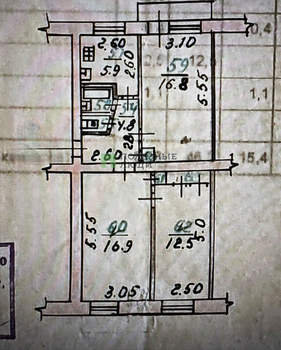 3-к квартира, вторичка, 62м2, 2/5 этаж