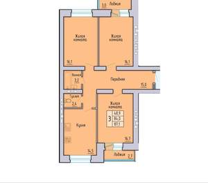 3-к квартира, вторичка, 84м2, 5/8 этаж