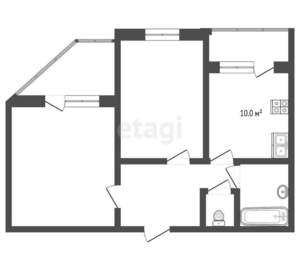 2-к квартира, вторичка, 60м2, 13/17 этаж
