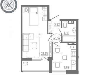 1-к квартира, вторичка, 43м2, 9/19 этаж