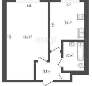 1-к квартира, вторичка, 32м2, 2/9 этаж
