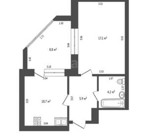1-к квартира, вторичка, 46м2, 9/9 этаж