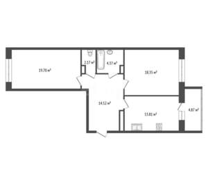2-к квартира, вторичка, 75м2, 8/16 этаж