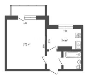 1-к квартира, вторичка, 28м2, 7/10 этаж