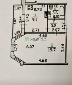 1-к квартира, вторичка, 35м2, 5/9 этаж