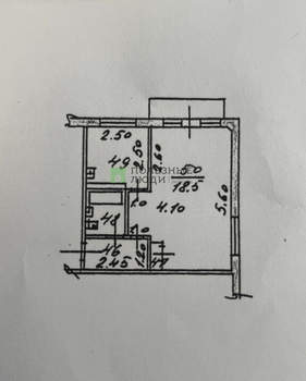 1-к квартира, вторичка, 31м2, 5/5 этаж