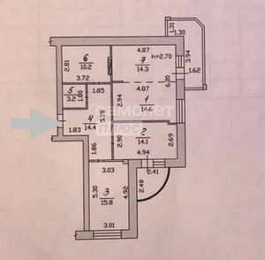3-к квартира, вторичка, 96м2, 8/9 этаж