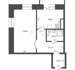 1-к квартира, вторичка, 39м2, 1/17 этаж