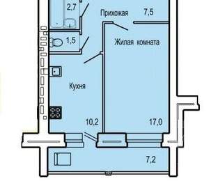 1-к квартира, вторичка, 42м2, 5/9 этаж