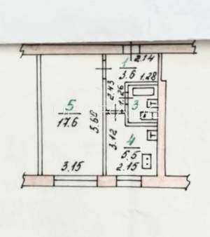 1-к квартира, вторичка, 29м2, 5/5 этаж