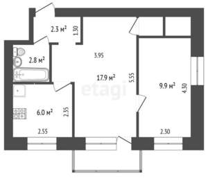 2-к квартира, вторичка, 40м2, 3/4 этаж