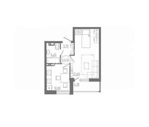 1-к квартира, вторичка, 44м2, 8/18 этаж