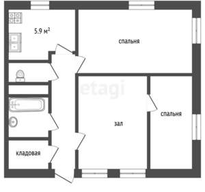 3-к квартира, вторичка, 55м2, 2/3 этаж
