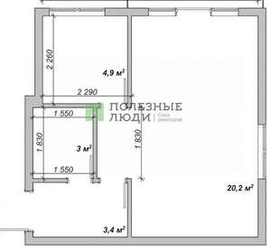 1-к квартира, вторичка, 31м2, 5/5 этаж