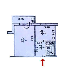 1-к квартира, вторичка, 37м2, 4/10 этаж