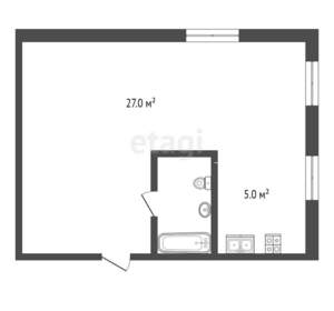 Студия квартира, вторичка, 32м2, 2/3 этаж