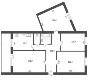 4-к квартира, вторичка, 71м2, 4/5 этаж