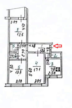 3-к квартира, вторичка, 66м2, 2/9 этаж