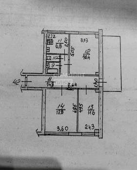3-к квартира, вторичка, 71м2, 7/16 этаж